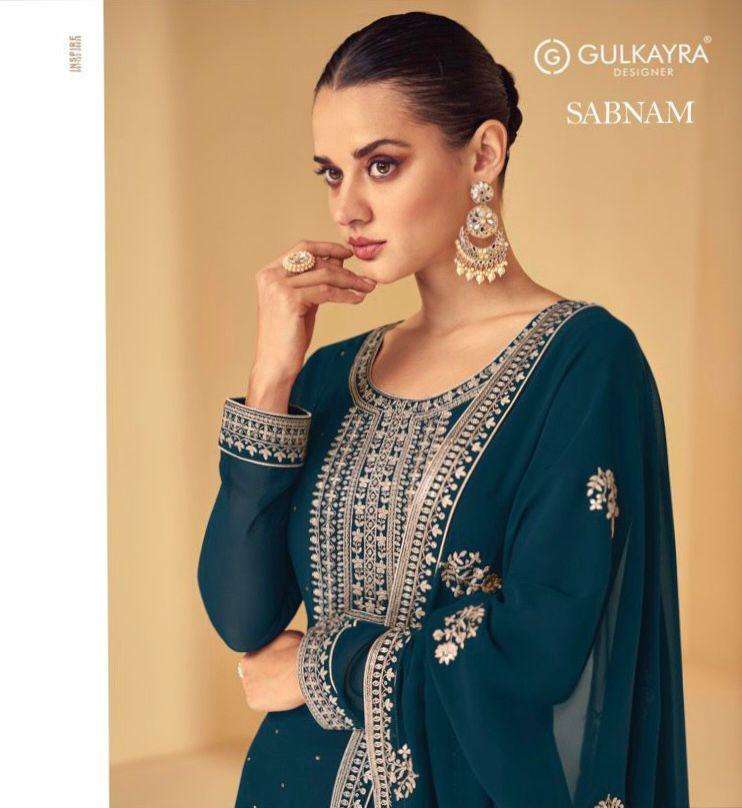 SABNAM BY GULKAYRA DESIGNER BRAND FABRIC  REAL GEORGETTE  KURTI WITH INNER WITH FANCY PANT AND DULL ...