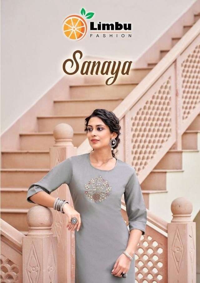 SANAYA BY LIMBU FASHION BRAND BSY DAYBALSEQUENCE AND HANDWORK KURTI WITH BISKIT SALB PANT WHOLESALER...