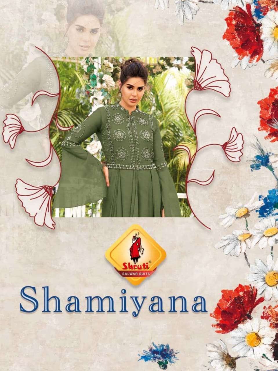 SHAMIYANA BY SHRUTI BRAND PURE VISCOSE GEORGETTE WITH BEAUTIFUL HANDWORK DETAILING STYLISH AND DESIG...