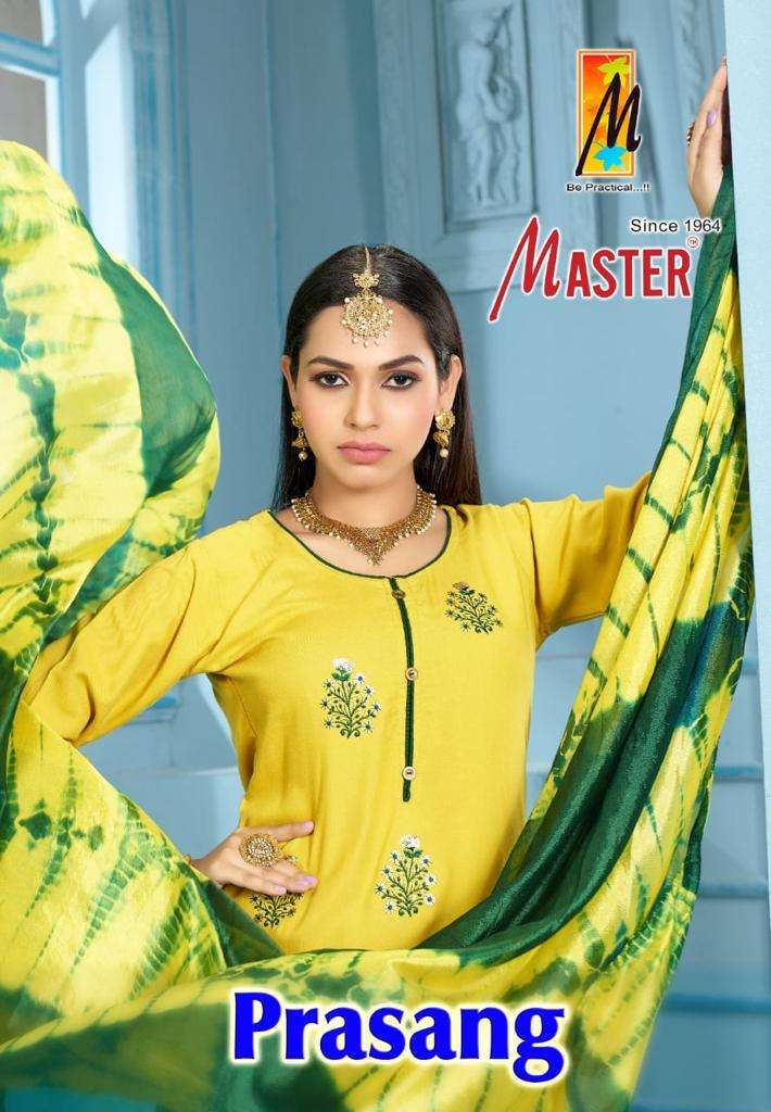 PRASANG BY MASTER BRAND RAYON SEQUENCE WORK KURTI WITH RAYON FANCY WORK SKIRT AND NAZMINE DUPATTA WH...