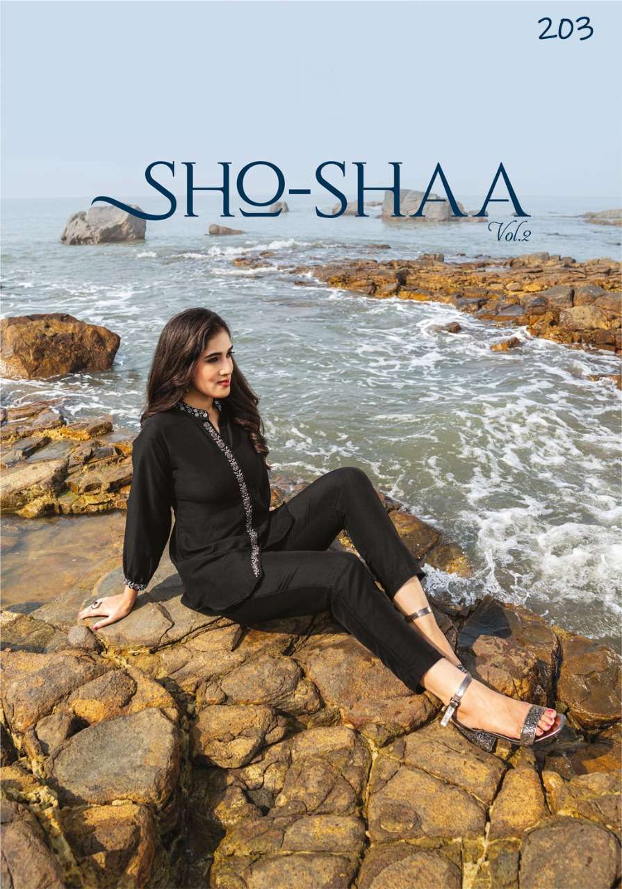 SHO SHAA VOL 02 BY S3FOREVER BRAND ORBIT LATEX WITH FANCY EMBROIDERY WORK SHORT KURTI WITH FANCY PAN...