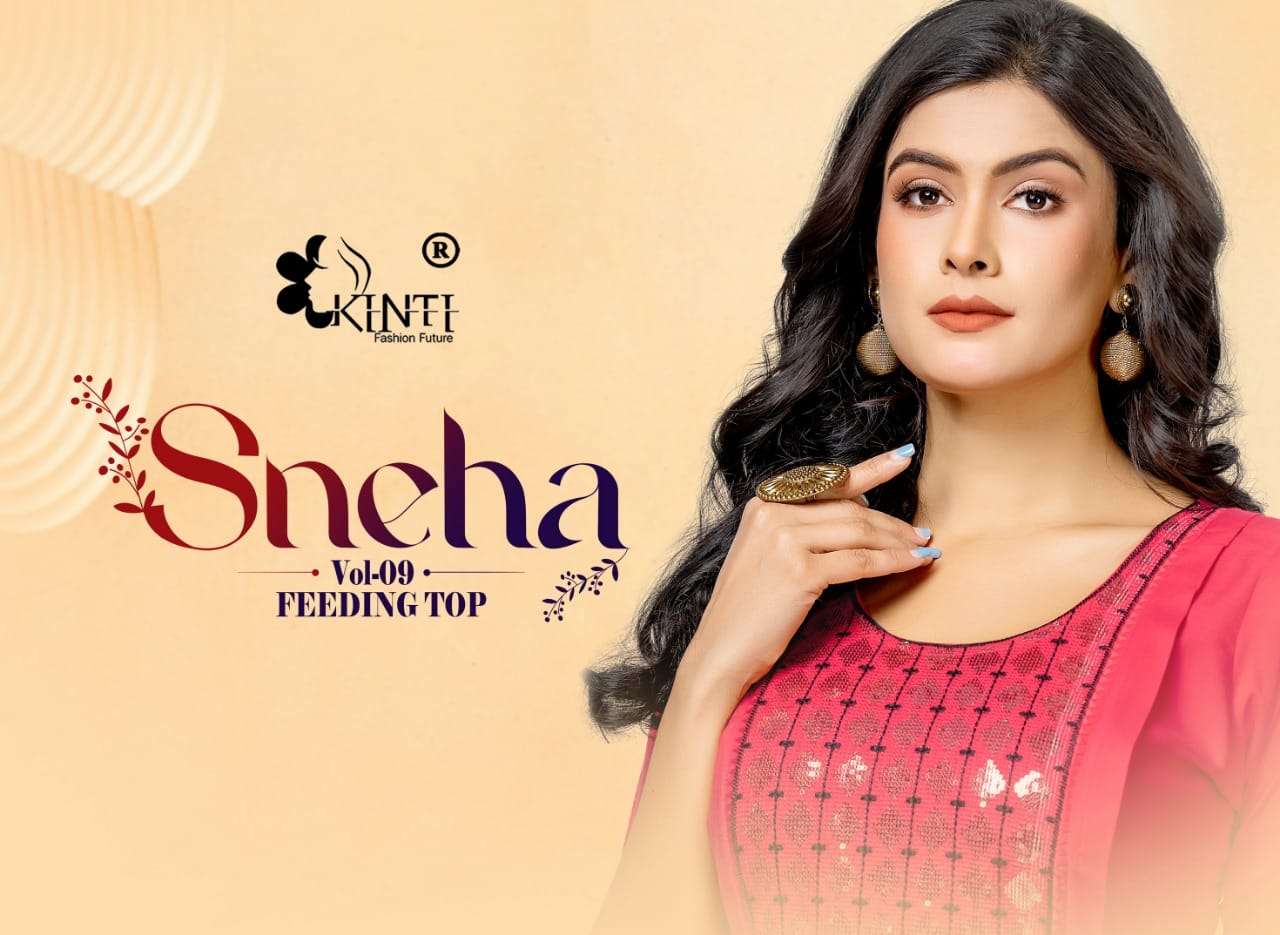 SNEHA VOL 8 BY KINTI BRAND PRESENTS RAYON 14 KG  SEQUENCE EMBROIDERY NECK BLOCK PRINTED A-LINE KURTI...