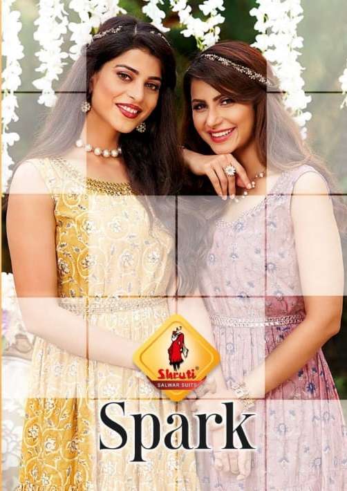 SPARK BY SHRUTI SUITS BRAND SOFT MODAL CHANDERI WITH CLASSY PRINT FLARED LONG KURTI WITH HEAVY BELT ...
