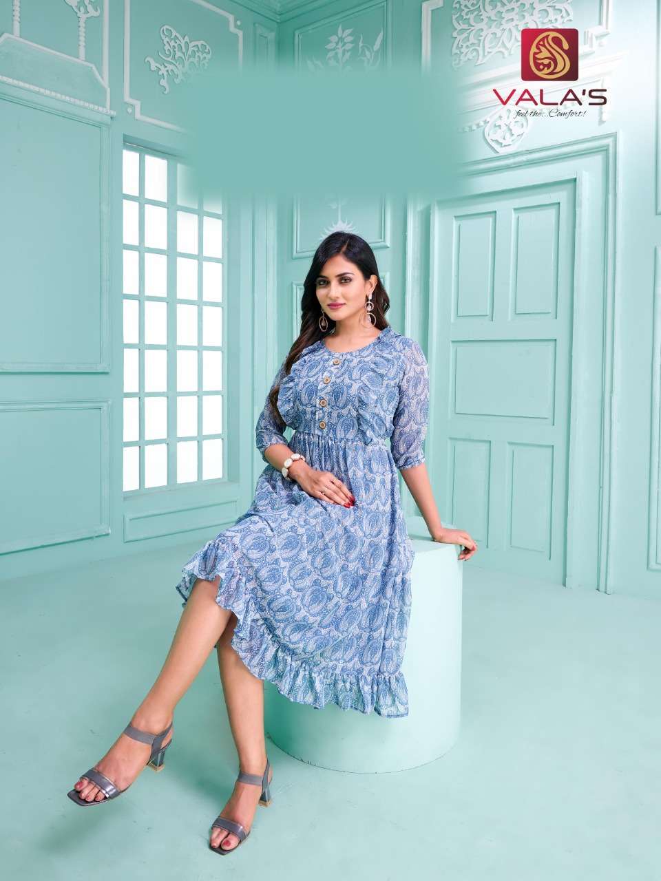  STYLE VOL 7 GEORGETTE GOWN PATTERN  KURTI BY VALAS BRAND WHOLESALER AND DEALER