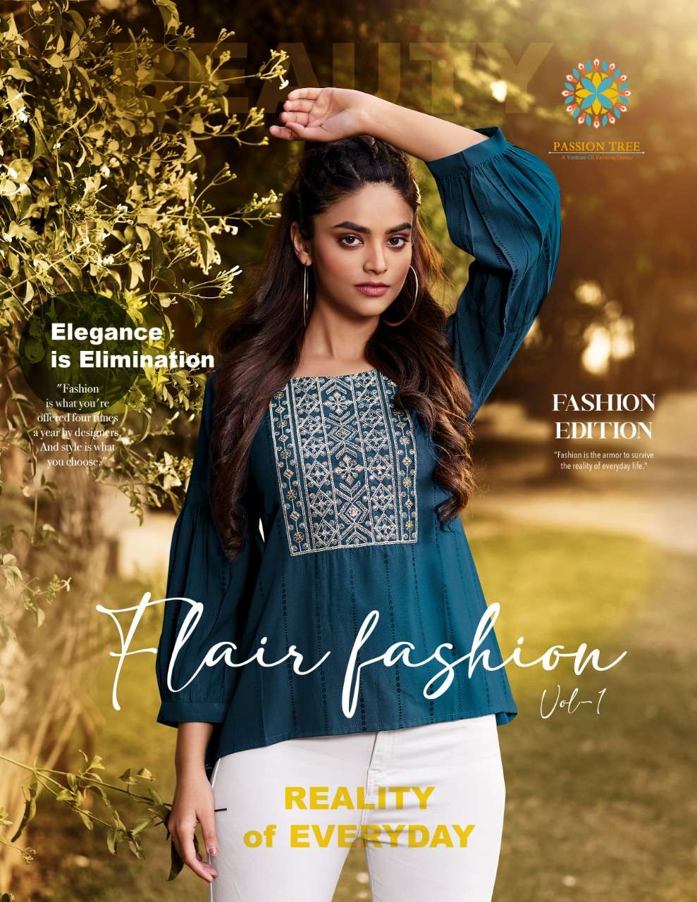 FLAIR FASHION VOL 1 BY PASSION TREE BRAND -  REYON VISCOSE FANCY TOP WITH FANCY SLEEVES - WHOLESALER...