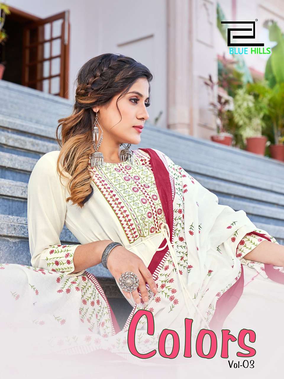  COLORS VOL 3 BY BLUE HILLS BRAND -  RAYON 14KG GOWN STYLE LONG BEAUTIFUL KURTI WITH  COTTON MAL PRI...