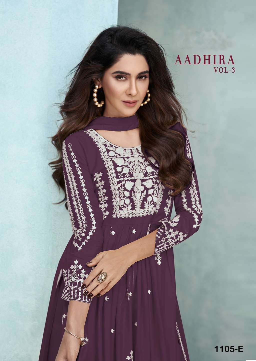  AADHIRA VOL 3 BY VAMIKA BRAND - PURE REYON VISCOS HEAVY LAKHNAWI EMBROIDERY FROND & BACK WORK NAYRA...