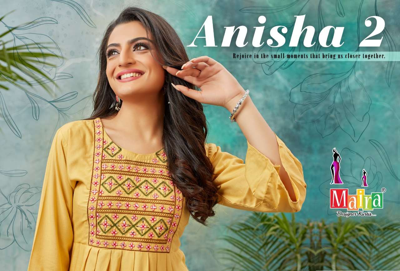 ANISHA VOL 2 BY MAIRA BRAND - HEAVY RAYON PLAIN 16KG  PURE FANCY THREAD WORK WITH FULL HANDWORK TOUC...