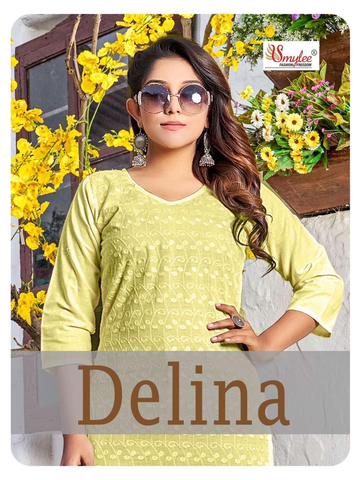 DELINA BY SMYLEE BRAND - COTTON CHIKEN LONG STRAIGHT KURTI - WHOLESALER AND DEALER