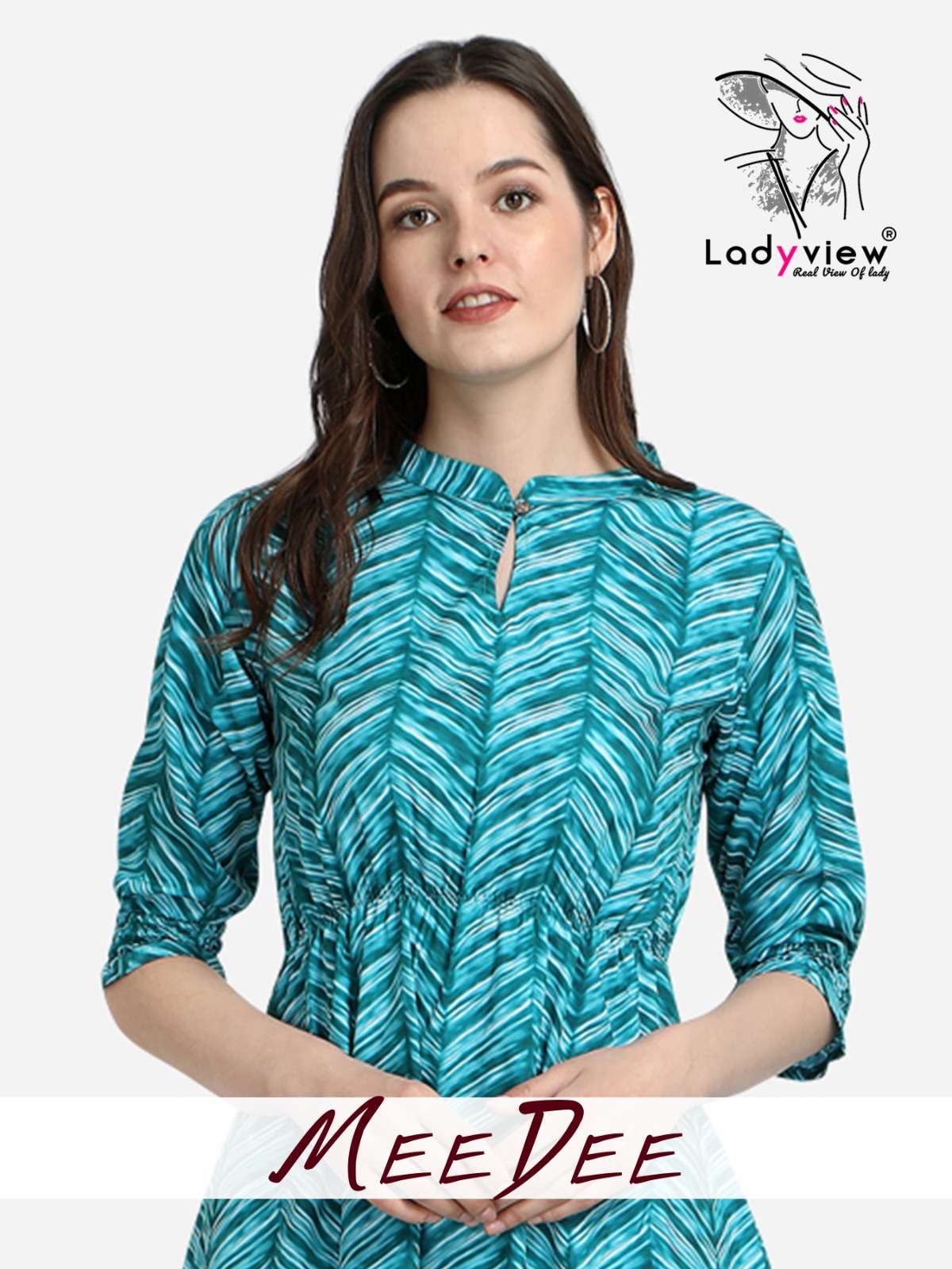 LADYVIEW - MEEDEE - HEAVY  AMERICAN CRAPE WITH DIGITAL PRINT KURTI WHOLESALER AND DEALER