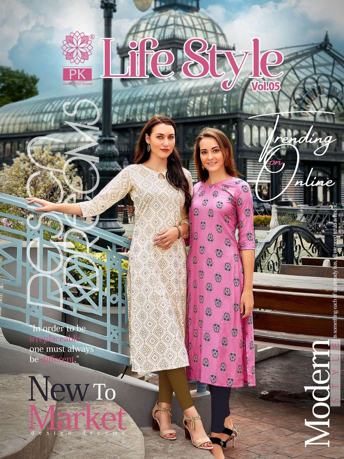 LIFESTYLE VOL 5 BY PK BRAND - HEAVY RAYON 14 KG LIVA APPROVED FABRIC STRAIGHT KURTI - WHOLESALER AND...
