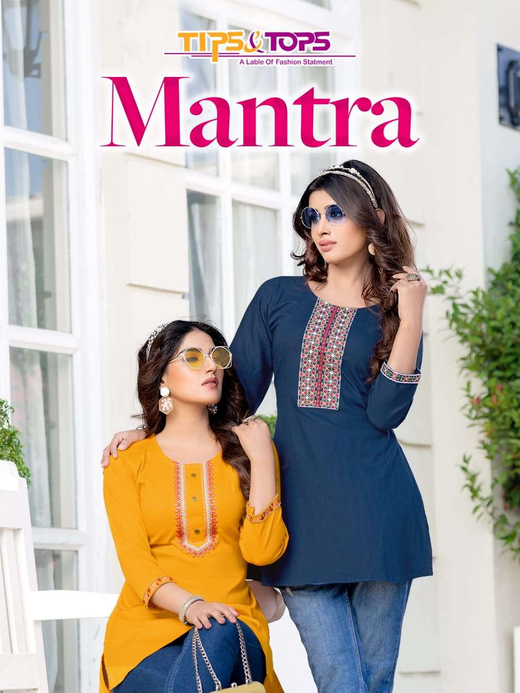  MANTRA BY TIPS AND TOPS BRAND - HEAVY REYON LYCRA FANCY WESTERN SHORT EMBROIDERY WORK TOPS WITH  EX...