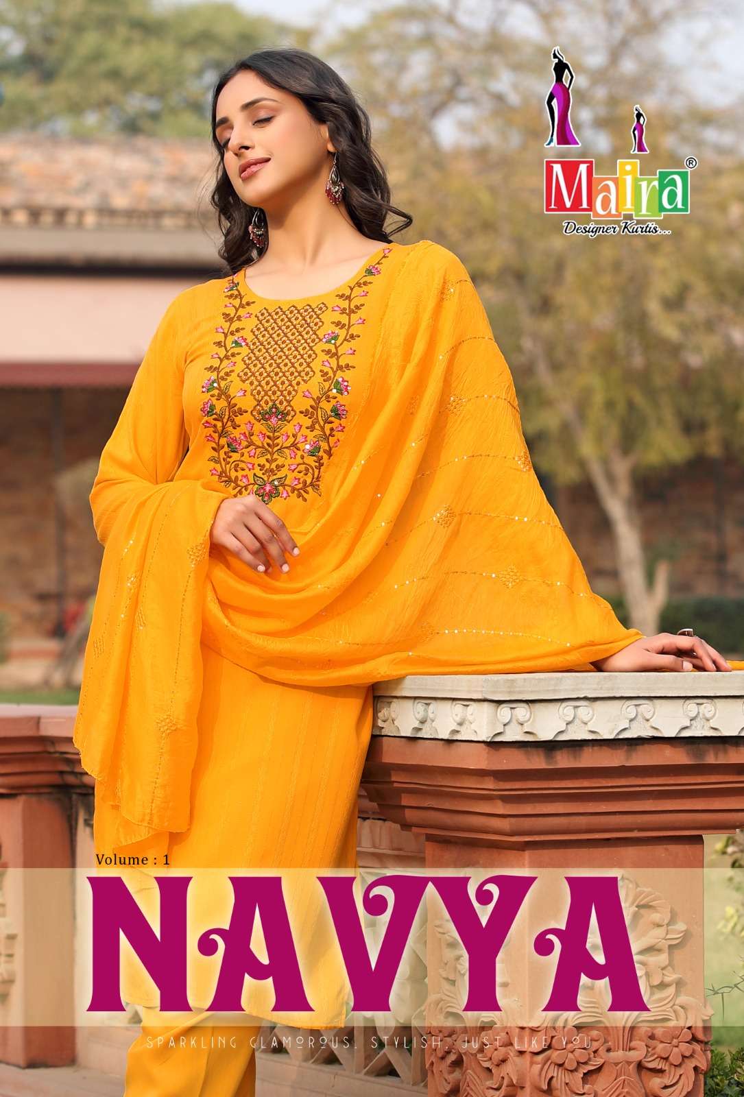 NAVYA BY MAIRA BRAND - FANCY VISCOSE BOMBAY MATERIAL ON RAYON 16KG THREAD WORK & TOUCHING MANUAL WOR...
