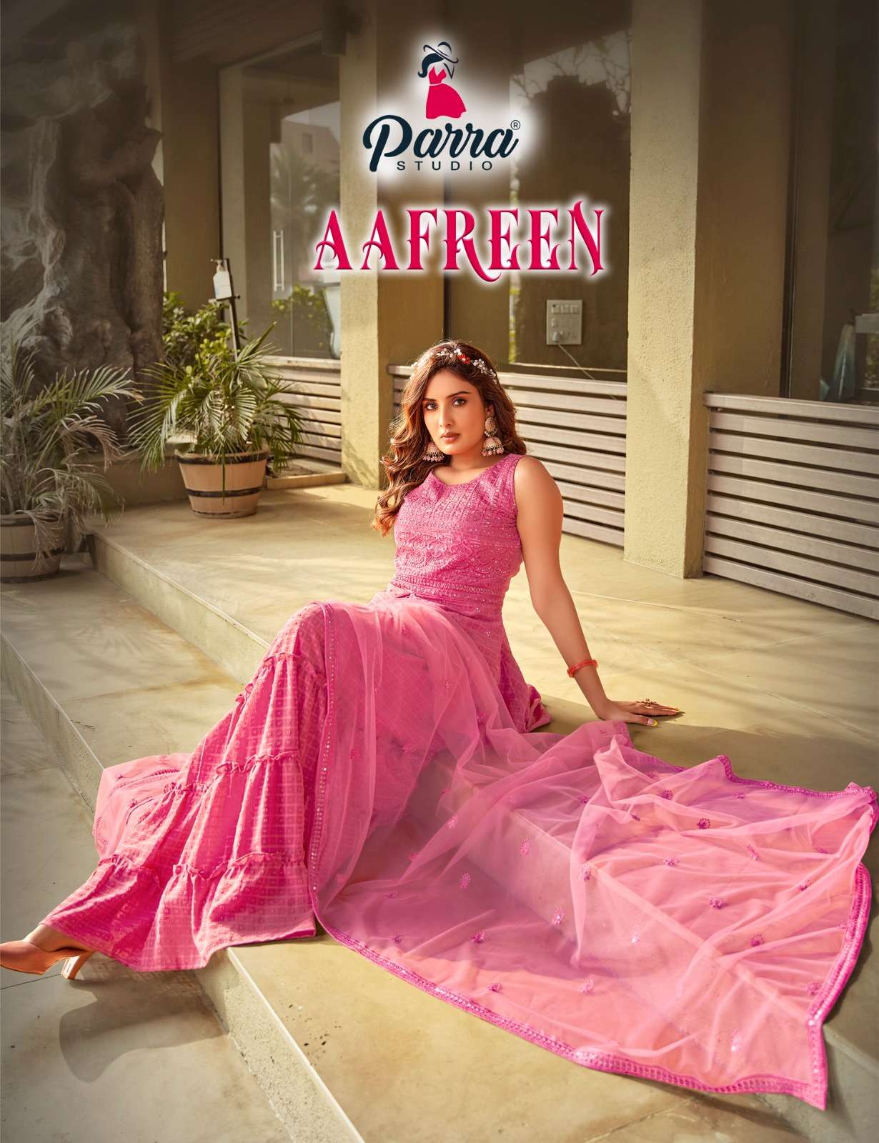  PARRA STUDIO - AAFREEN VOL 1-   SILK BASE  WITH EMBROIDERY SEQUENCE WORK & INNER   BOTTOM  SILK BAS...