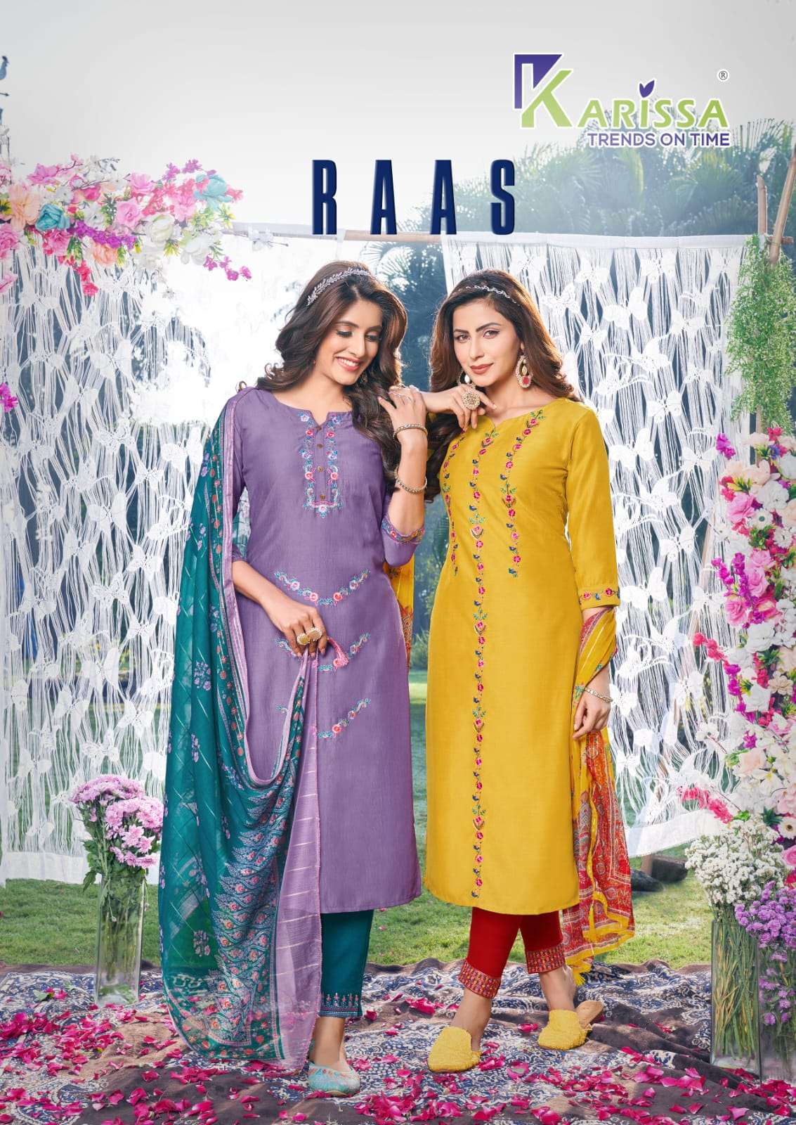 RAAS BY KARISSA BRAND -TRENDY VISCOSE CHINON WITH PURE COTTON MALL INNER THREAD AND HAND WORK KURTI ...