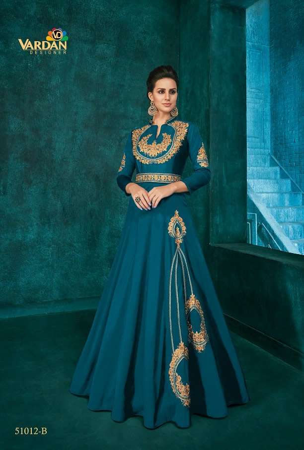 ROZI GOLD VOL-1 BY  VARDAN DESIGNER - TRIVA SILK HEAVY EMBROIDERY WORK INNER STICHED LONG DEIGNER HE...