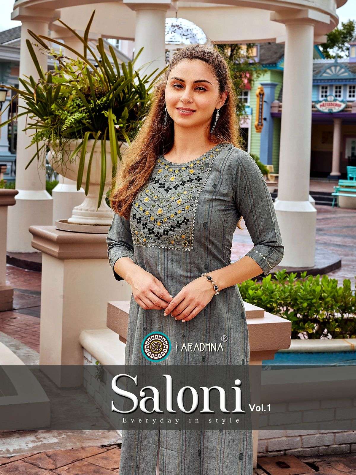 SALONI BY ARADHANA BRAND - FANCY COTTON WITH EMBROIDERY WORK KURTI - WHOLESALER AND DEALER