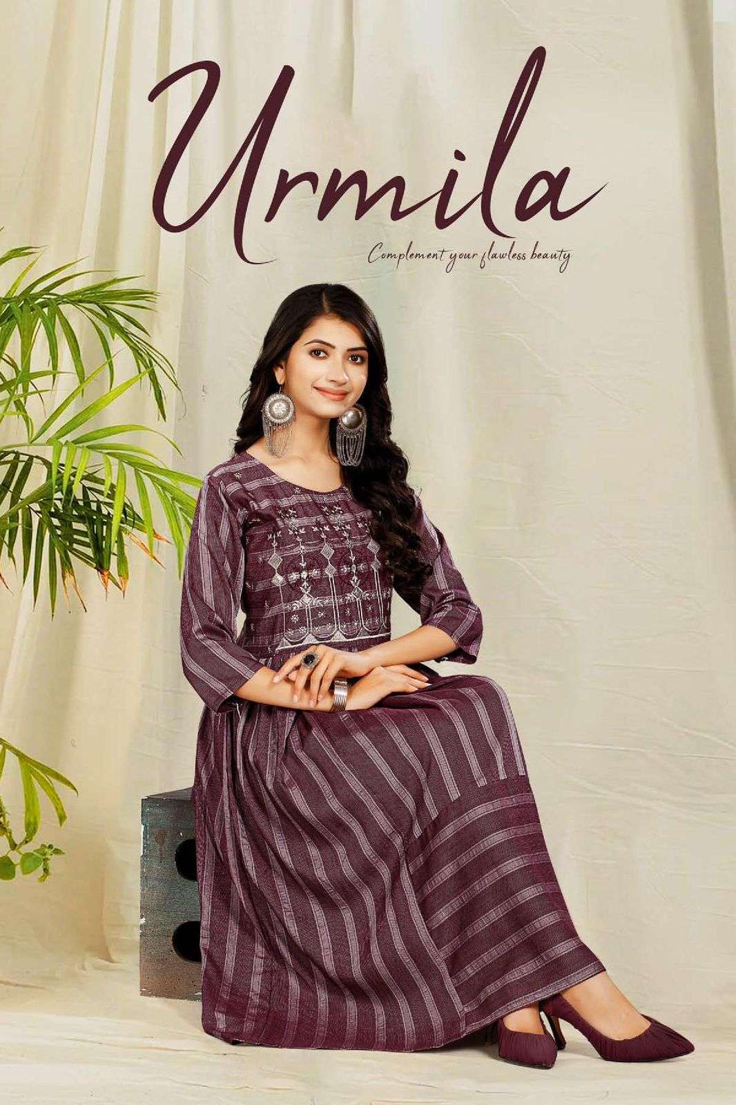 URMILA BY S3FOREVER BRAND - EMBROIDERY SEQUENCE WORK HEAVY FANCY FABRIC ROUND SHORT KURTI - WHOLESAL...