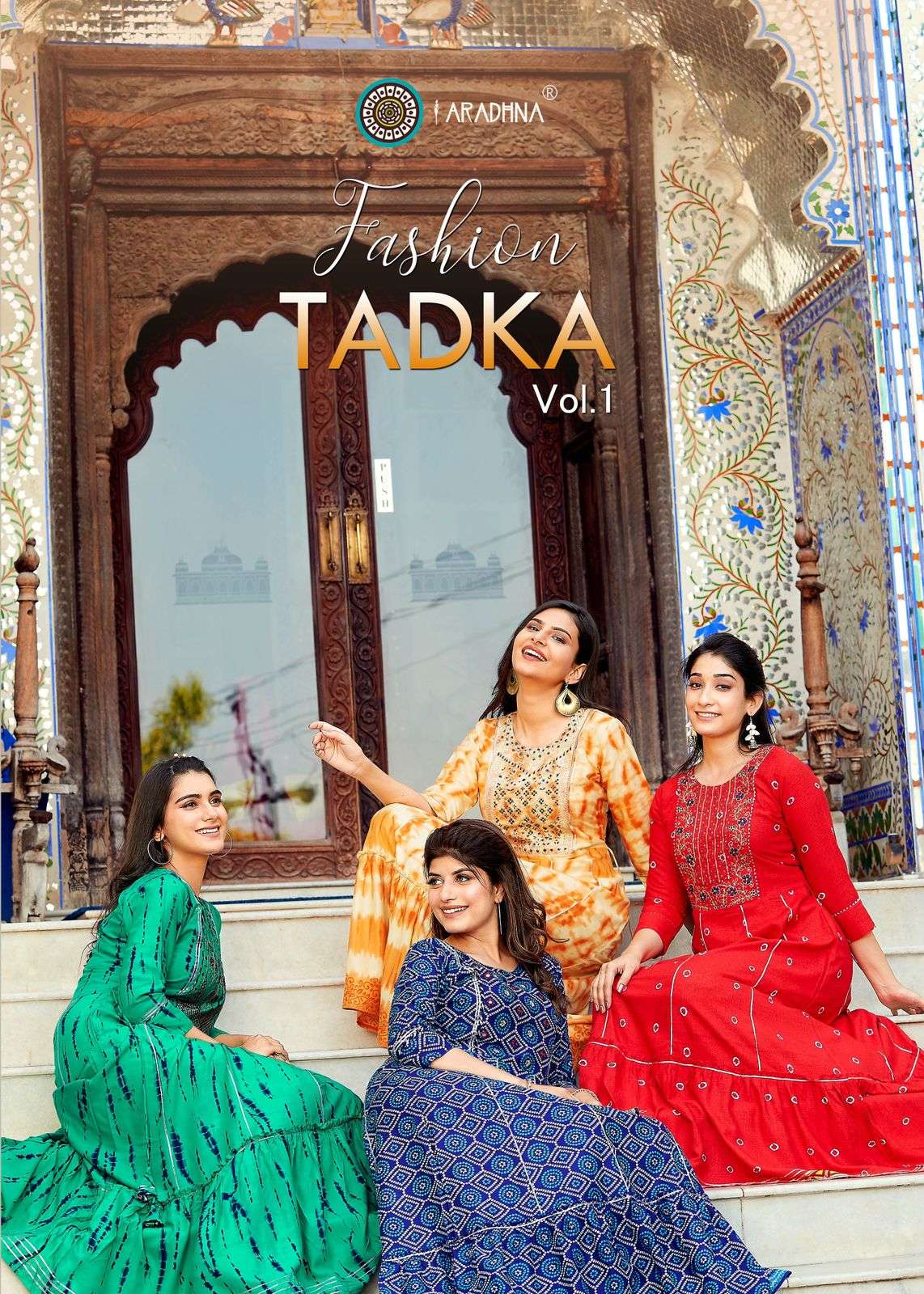  TADKA VOL 1 LONG KURTI SHIBORI RAYON PRINT WITH EMBROIDERY WORK BY ARADHNA FASHION WHOLSELAR AND DE...