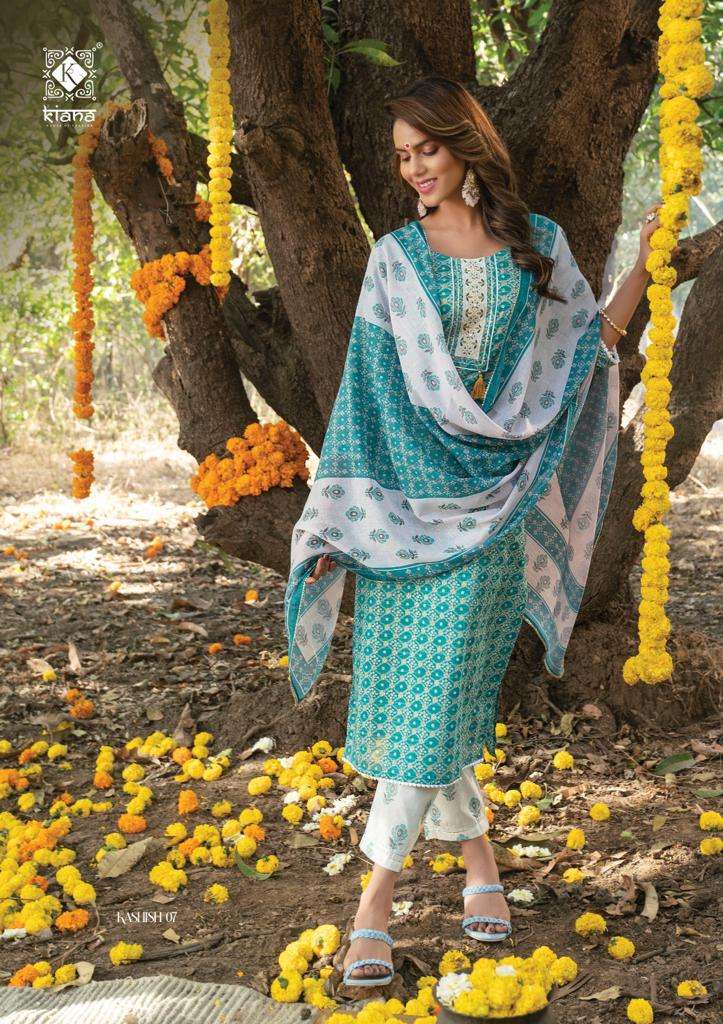 KASHISH KURTI WITH PANT AND DUPATTA COTTON BY KIANA WHOLESALER AND DEALER