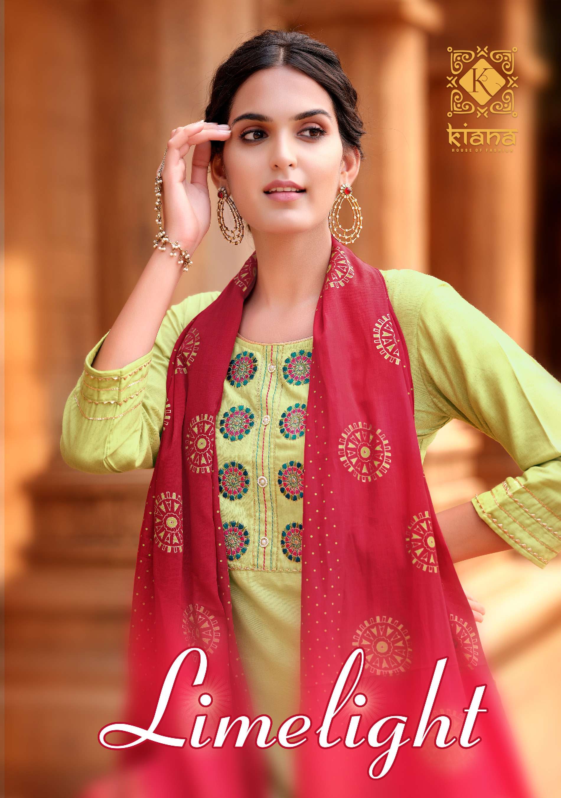 LIMELIGHT TOP WITH BOTTOM AND DUPATTA FABRIC MALMAL BY KIANA WHOLSALER AND DELAR