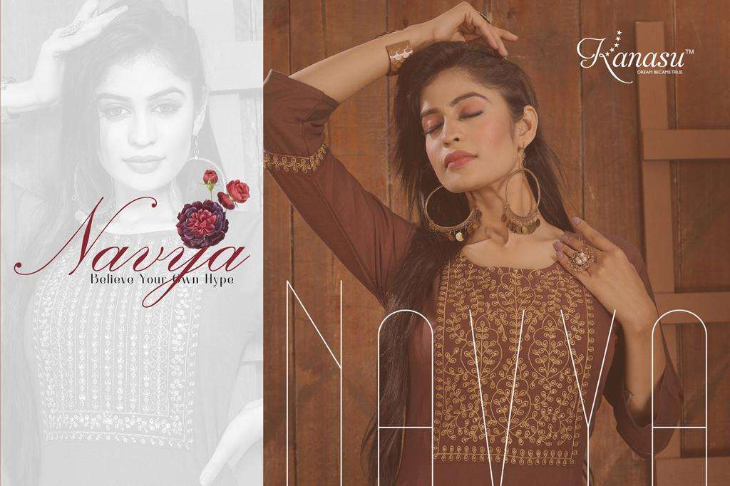 NAVYA BY KANASU KURTI RAYON BASE STRAIGHT KURTI WHOLESALER AND DEALER 