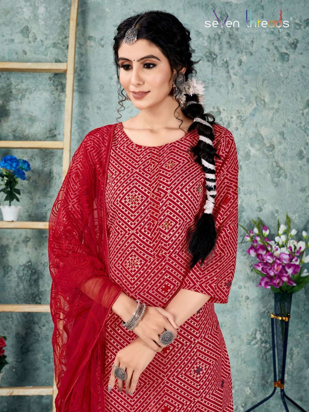PICK AND CHOOSE VOL 2 COTTON SLUB HANDWORK WITH PRINTED KURTI WITH PANT AND PURE EMBERIODERY NET DUP...