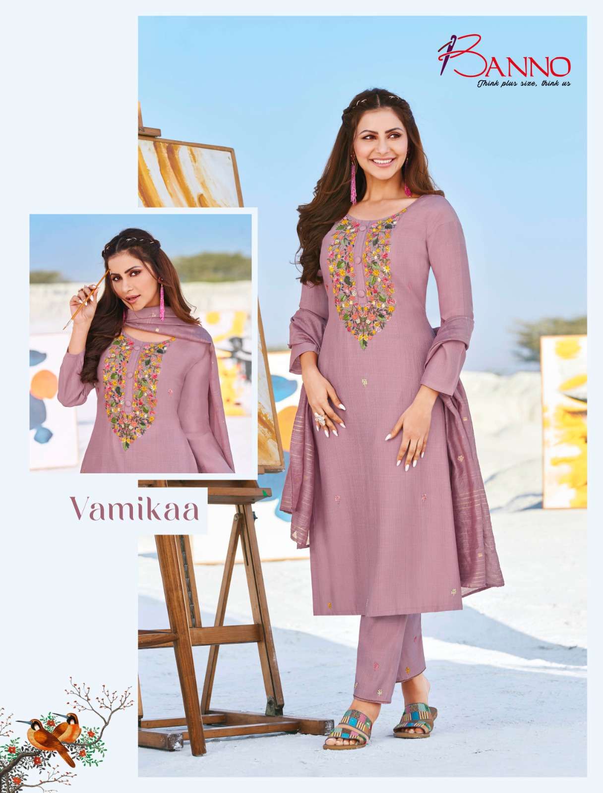 PREET BY BANNO VETICAN SILK KURTI WITH PANT AND CHANDERI DUPATTA WHOLESALER AND DEALER 