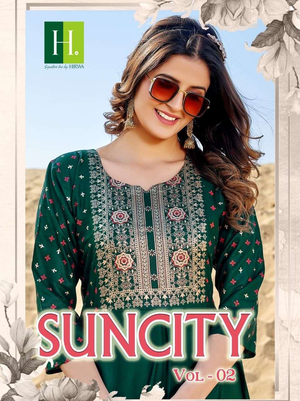 SUNCITY VOL 2 KURTI FABRIC RAYON BY HIRWA WHOLSALER AND DELAR