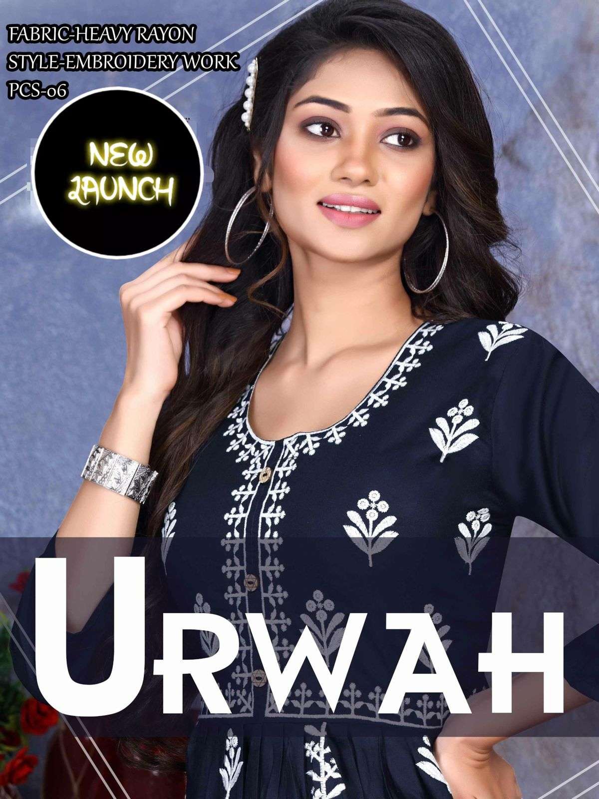 URWAH VOL 1 KURTI FABRIC RAYON BY BEAUTY QUEEN WHOLESALER AND  DEALER
