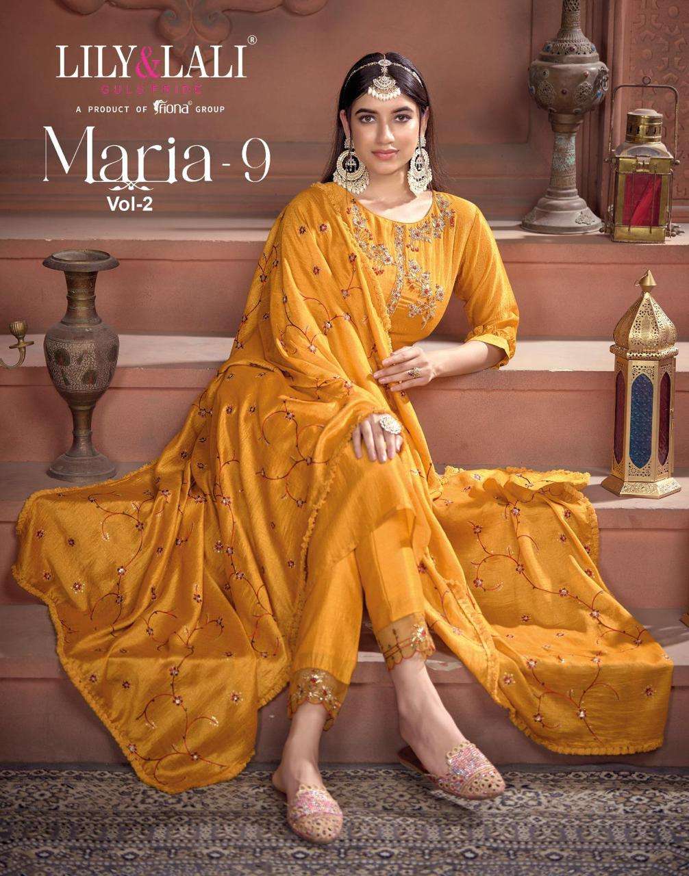 MARIA 9 VOL 2 SUPER SILK FABRIC HEAVY HANDWORK KURTI WITH PANT AND HEAVY SEQUENCE & EMBROIDERY WORK ...