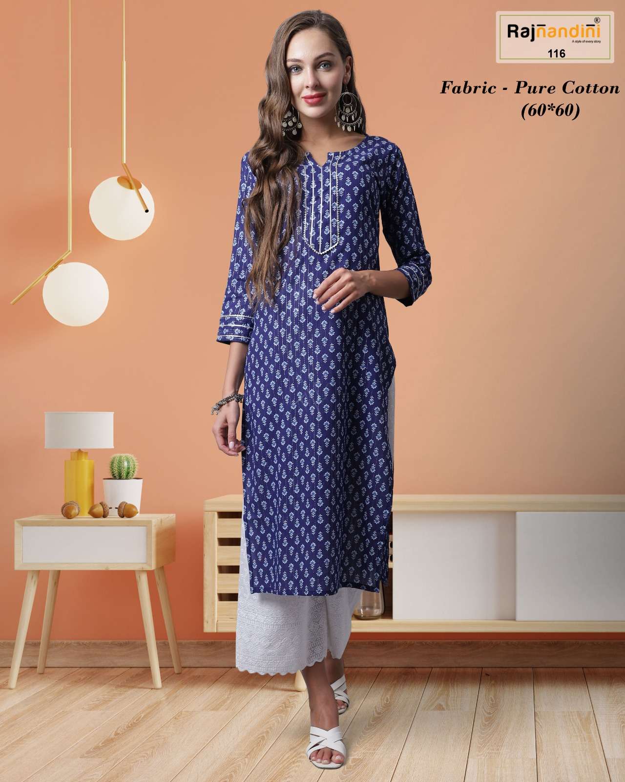 PICK N CHOOSE PURE CAMBRIC COTTON PRINTED READYMADE KURTI BY RAJNANDINI BRAND WHOLESALER AND DEALER