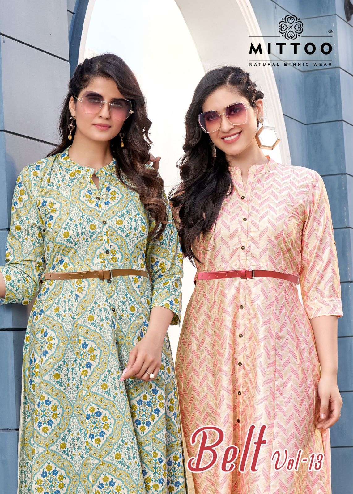 BELT VOL 13 RAYON FANCY PRINT FROCK STYLE KURTI WITH BELT BY MITTOO BRAND WHOLESALER AND DEALER