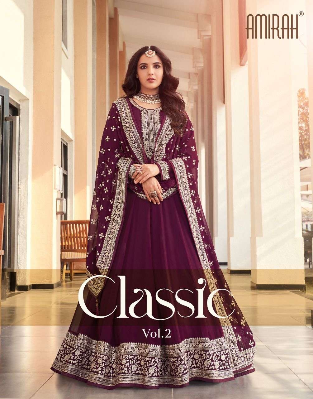 CLASSIC VOL 2 REAL JORJET HEAVY EMBBRODERY WORK LONG ANARKALI KURTI WITH DULL SANTOON BOTTOM AND DUP...
