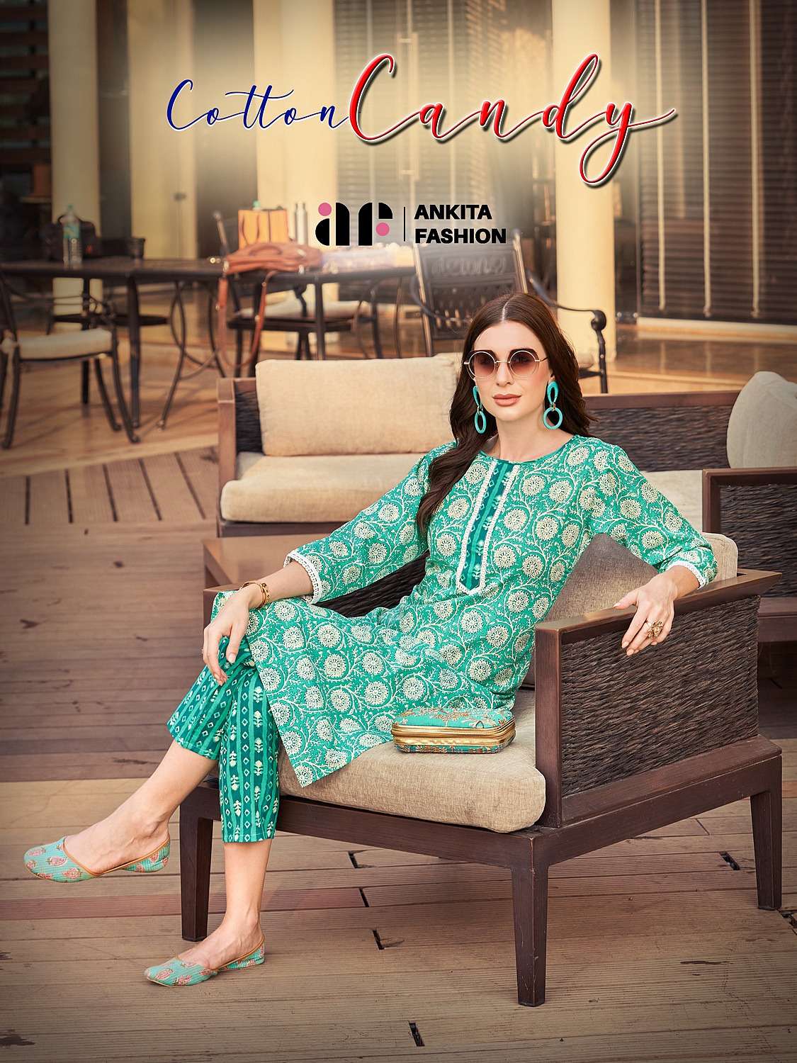 COTTON CANDY PURE COTTON PRINTED CASUAL KURTI WITH BOTTOM PAIR BY ANKITA FASHION BRAND WHOLESALER AN...