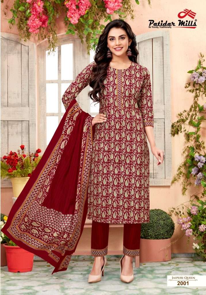 JAIPURI QUEEN VOL 2 PURE COTTON PRINTED KURTI WITH PANT AND DUPATTA BY PATIDAR MILLS BRAND WHOLESALE...