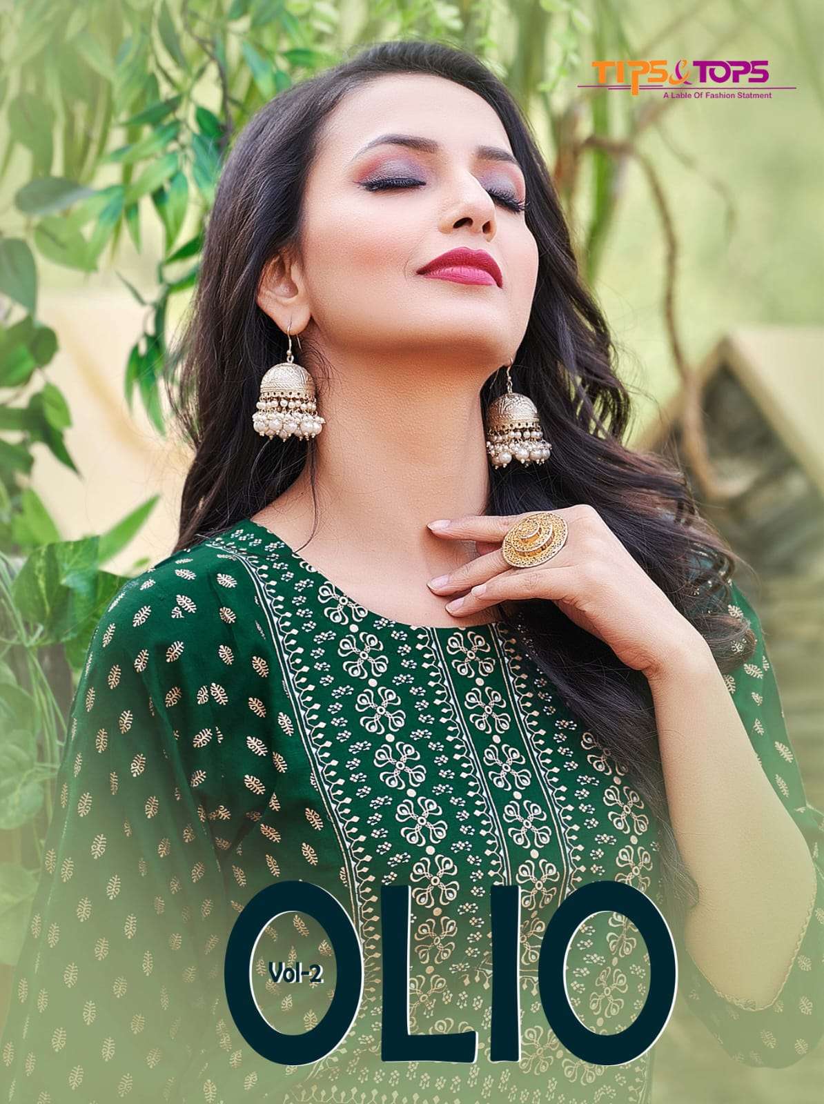 OLIO VOL 2 HEAVY RAYON SLUB FOIL PRINTED KURTI WITH GHARARA BY TIPS AND TOPS BRAND WHOLESALER AND DE...