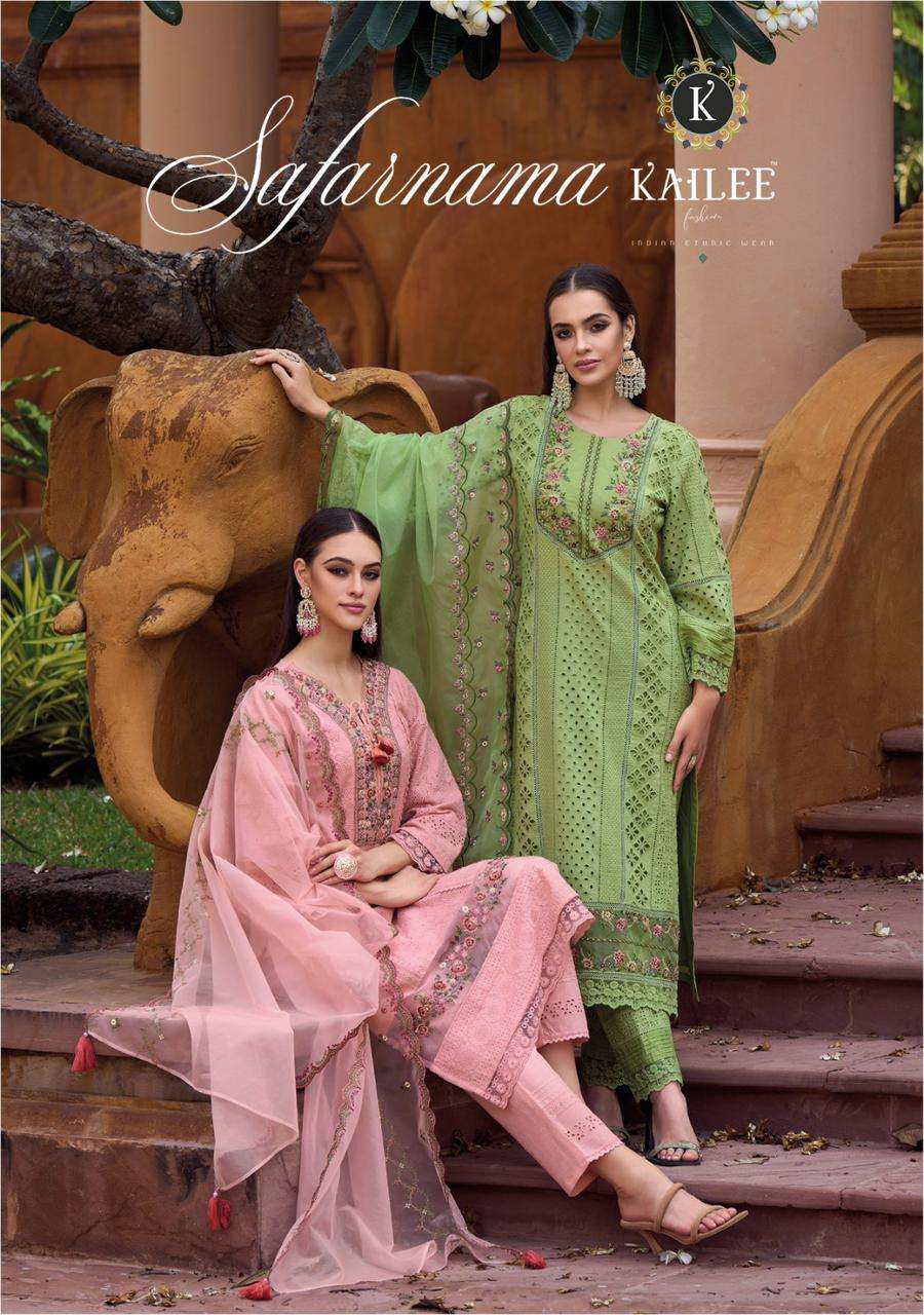 SAFARANAMA PURE COTTON THREAD, KATHA AND HANDWORK PAKISTANI KURTI WITH PANT AND PURE ORGENZA SCALPIN...