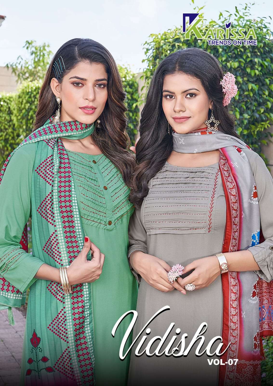 VIDISHA VOL 7 RAYON WITH LIVA TAG THREAD AND HANDWORK KURTI WITH PANT OR PLAZZO AND MUSLINE DIGITAL ...