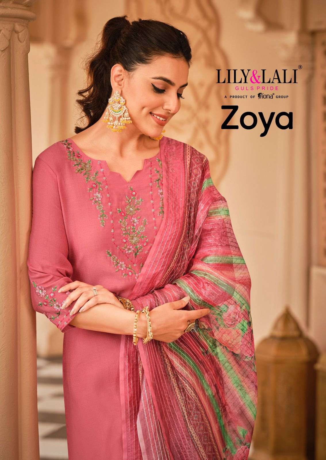 ZOYA PURE VISCOUSE EMBROIDERY AND HANDWORK KURTI WITH PANT AND ORGANZA CROCHET WORK DIGITAL DUPATTA ...