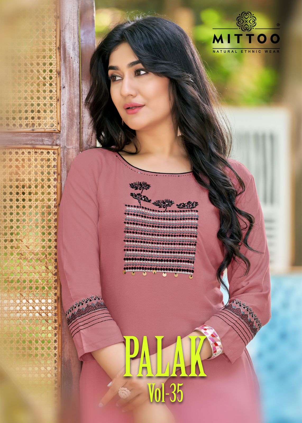 PALAK VOL 35 HEAVY RAYON FANCY EMBROIDERY WORK KURTI BY MITTOO BRAND WHOLESALER AND DEALER