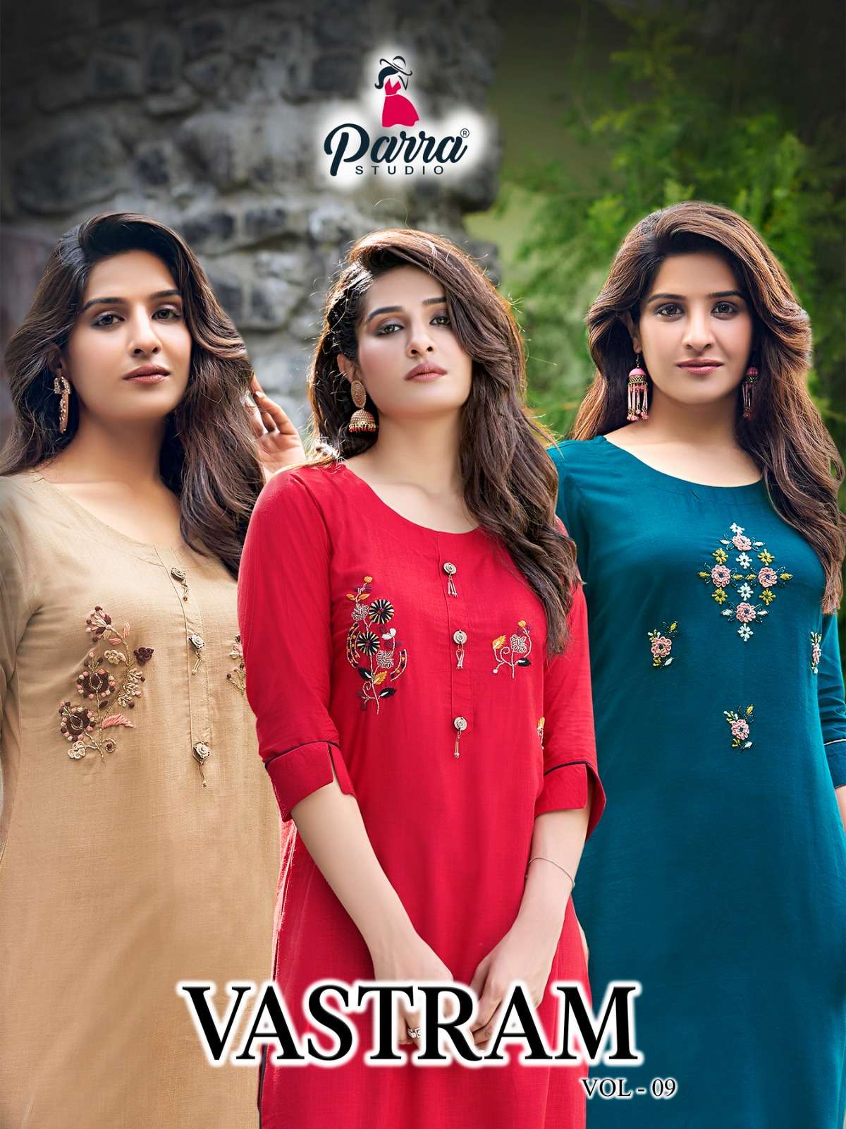 VASTAM VOL 9 PURE 14 KG REYON SULB KHATLI WORK KURTI BY PARRA STUDIO BRAND WHOLESALER AND DEALER