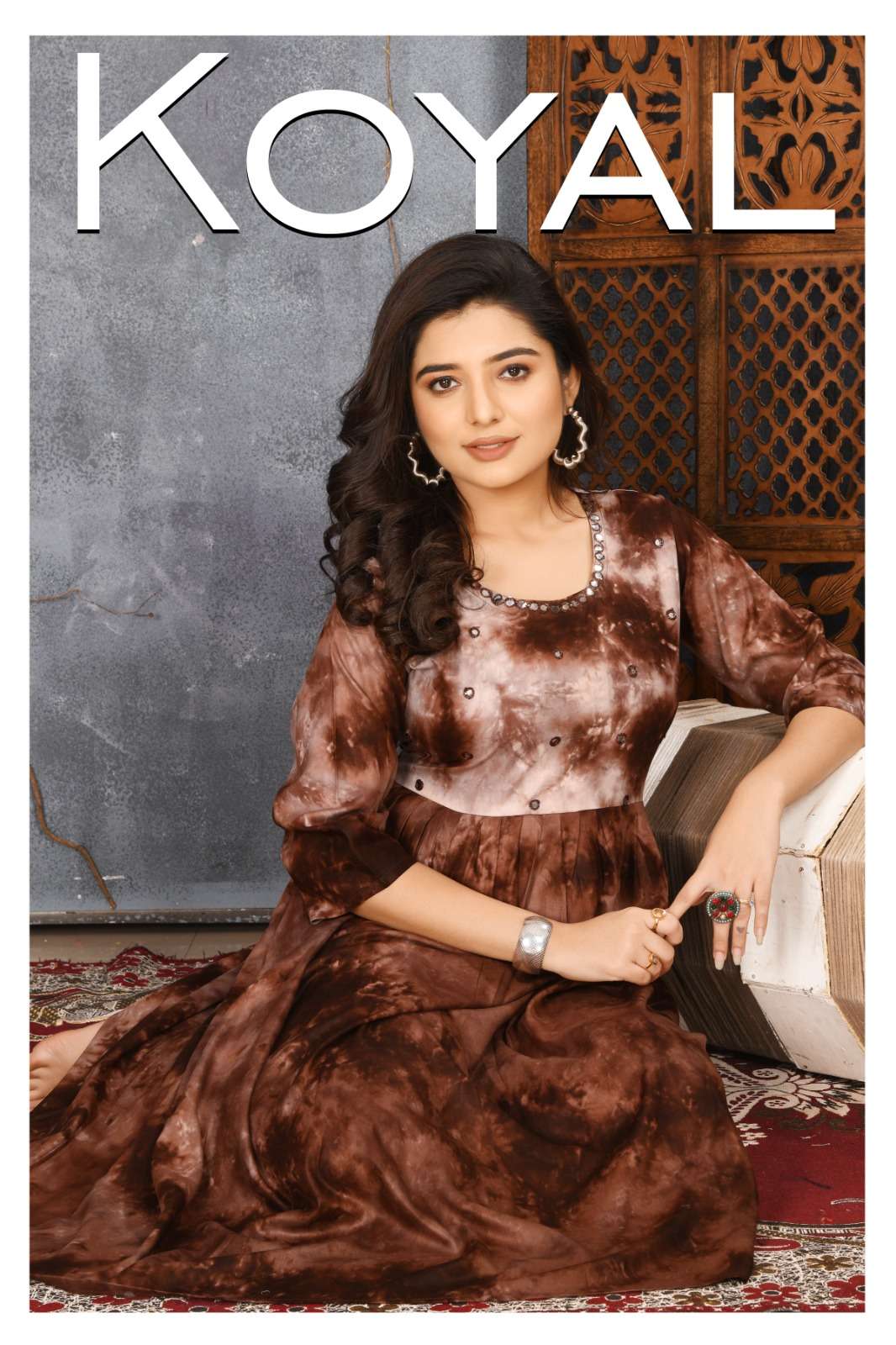 KOYAAL VOL 1 HEAVY TIEDIE REYON CHOLI EMBRODARY SELFWORK KURTI BY KOYAL BRAND WHOLESALER AND DEALER