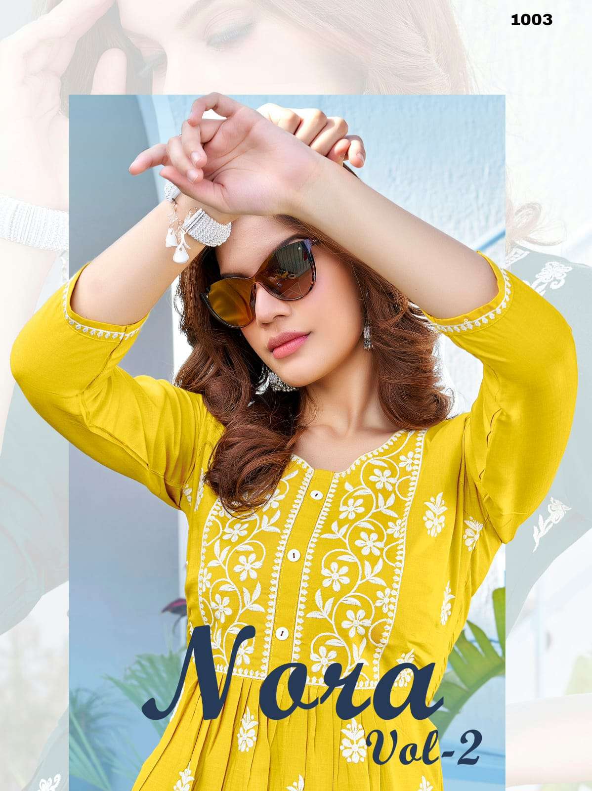 NORA VOL 2 HEAVY REYON SLUB 16KG  COTTON EMBROIDERY WORK FANCY TOP BY S3FOREVER BRAND WHOLESALER AND...