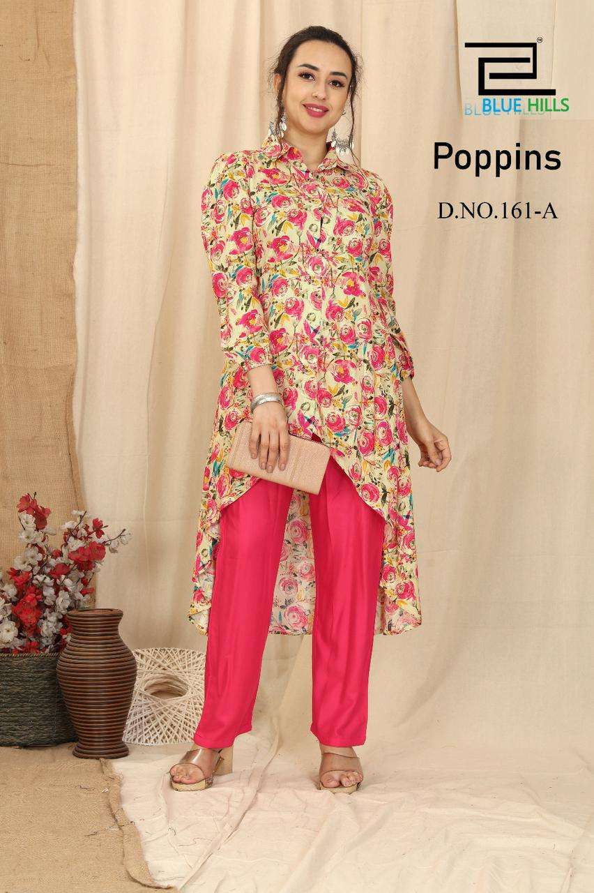 POPPINS PREMIUM RAYON PRINT TOP WITH BOTTOM CORD SET BY BLUE HILLS BRAND WHOLESALER AND DEALER