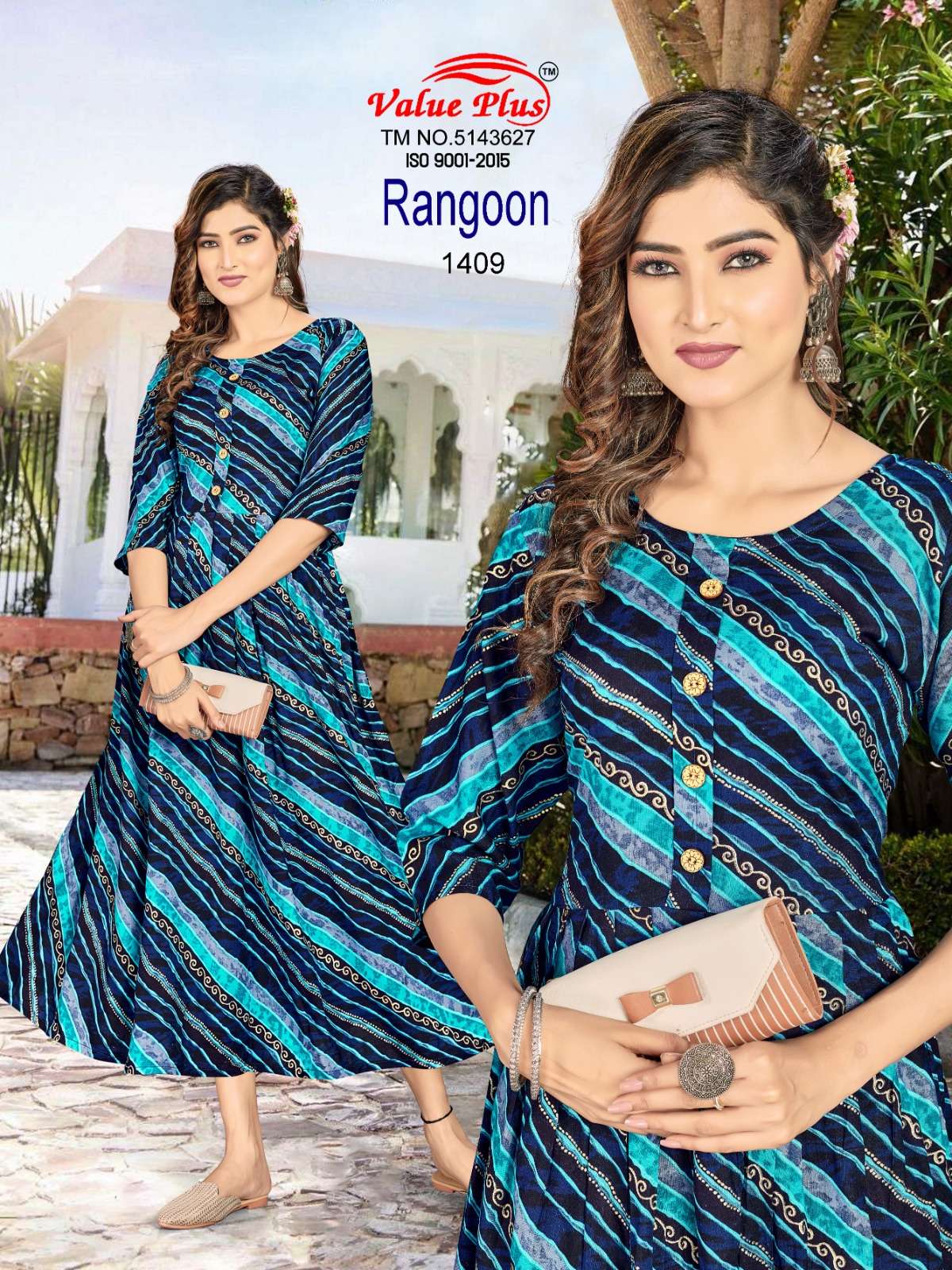 RANGOON RAYON BASED FANCY KURTI BY VALUE PLUS BRAND WHOLESALER AN DDEALER