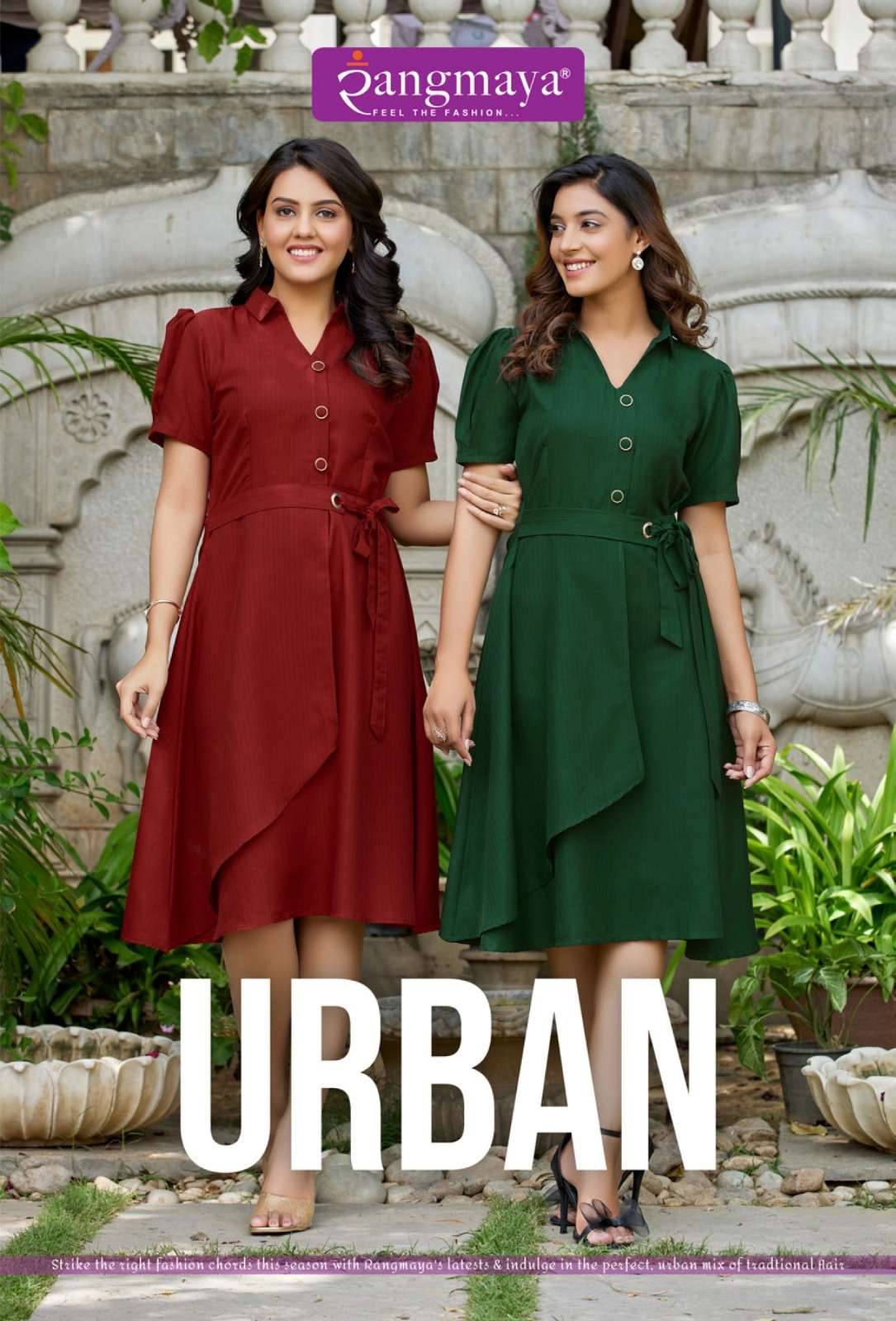 URBAN BOMBAY IMPORTED FABRIC FANCY ONE PIECE WITH BELT BY RANGMAYA BRAND WHOLESALER AND DEALER