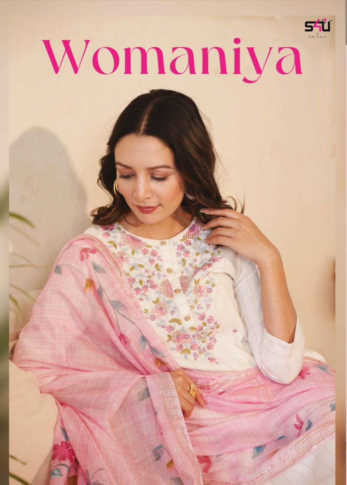 WOMANIYA LIQUID VISCOSE SLUB HANDWORK KURTI WITH PANT AND FANCY DUPATTA BY S4U BRAND WHOLESALER AND ...