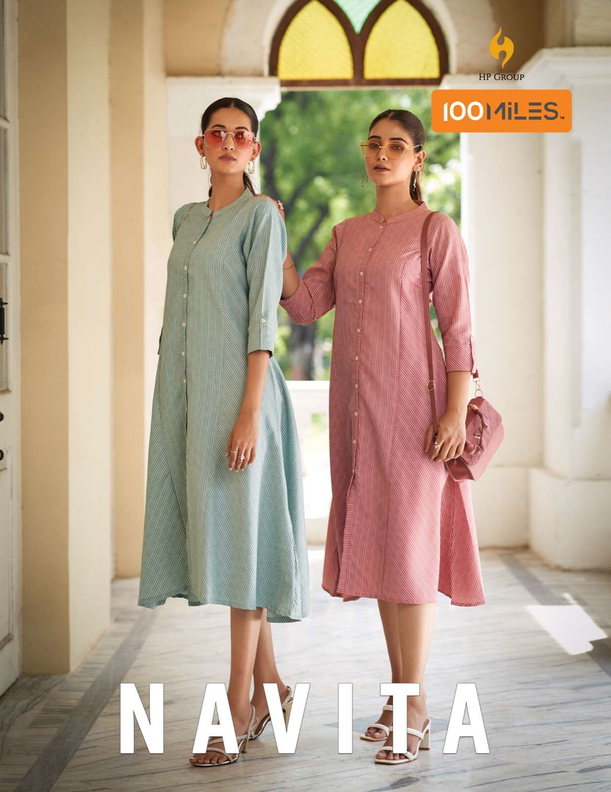NAVITA BLENDED COTTON SELF PATTERN KURTI DRESS WITH FLAIR BY 100MILES BRAND WHOLESALER AND DEALER