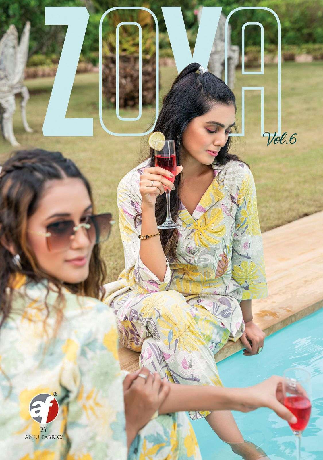 ZOYA VOL 6 PREMIUM COTTON SCHIFFLI WITH DIGITAL PRINT MANUAL WORK CO ORD SET BY AF BRAND WHOLESALER ...